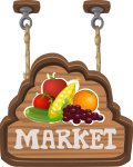 Sign for a fruit  veg market from Glitch